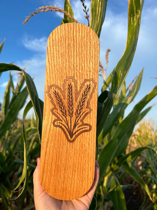 Quilters Clapper- Wheat-Farmers Wife-Handcrafted from Oak and Walnut Wood Inlay with Laser Engraving