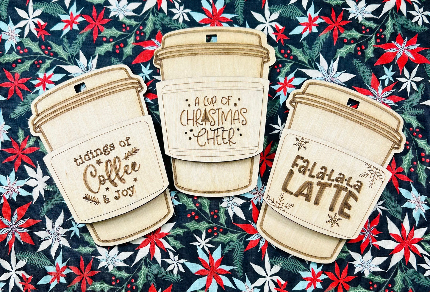 Christmas Coffee Cup Gift Card Holder Ornaments